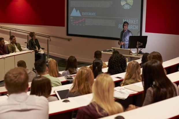 Students in a lecture about market research, symbolising employability