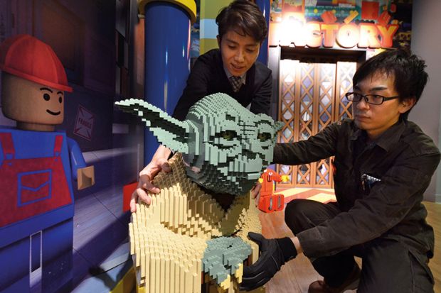 Yoda figure made from Lego