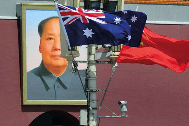 mao australia china flags