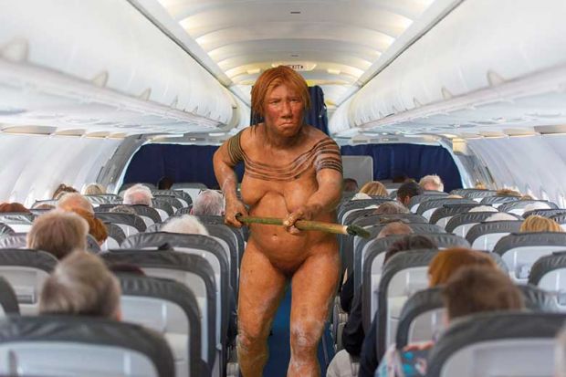 neanderthal-on-airplane
