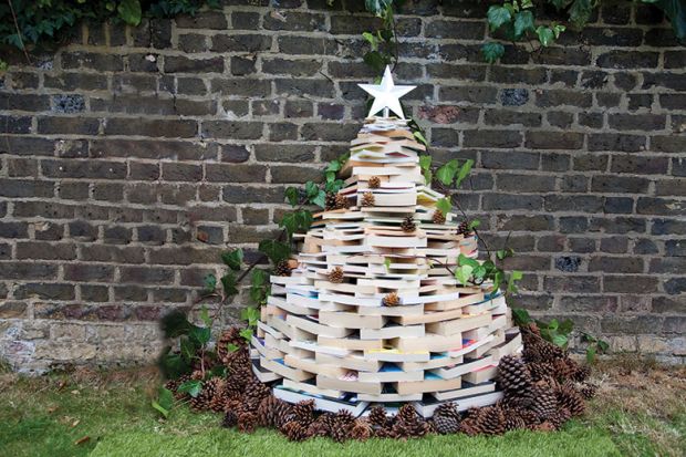 Christmas tree of books