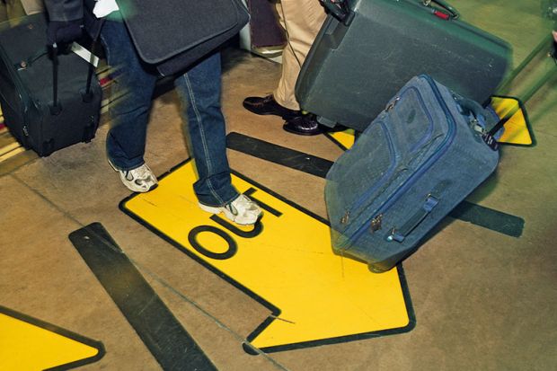 passengers exit airport