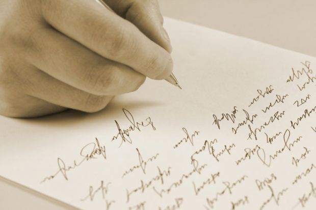 Pen hand writing letter