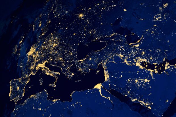 European countries earth night