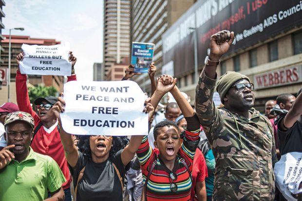 South Africa free education protest