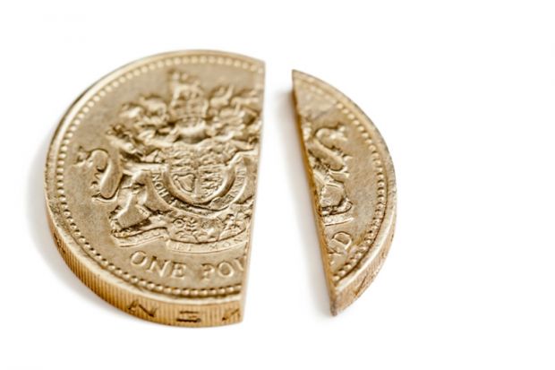 Split pound coin