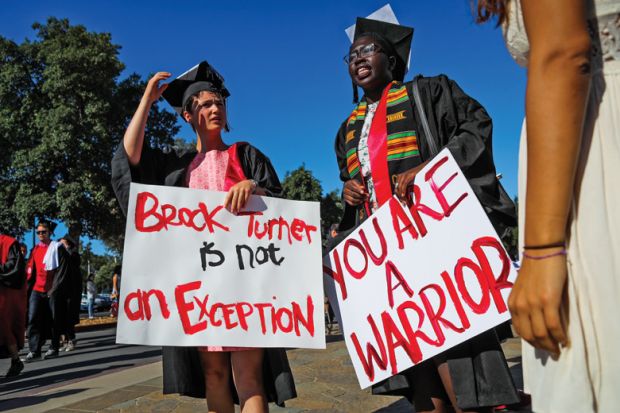 Stanford University students in solidarity for Brock Turner rape victim