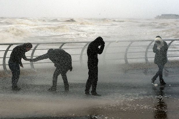 storm on seafront