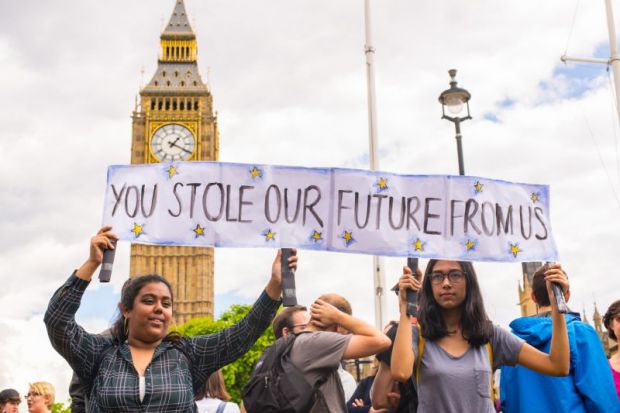 Students protesting against Brexit