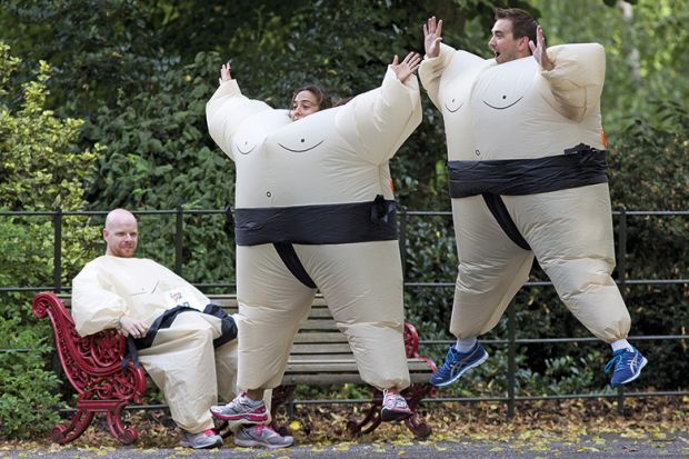 Inflatable sumo wrestlers