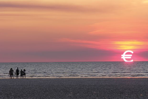 Sunset with euro sign