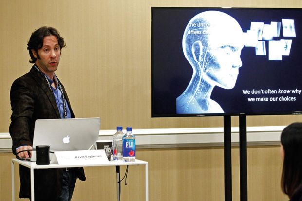 Neuroscientist David Eagleman gives a presentation
