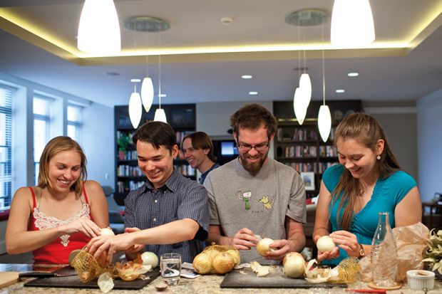 Virginia Tech students make onion soup