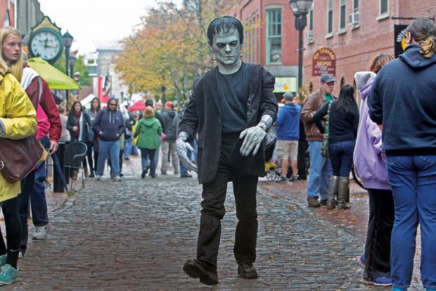 Person in Frankenstein costume
