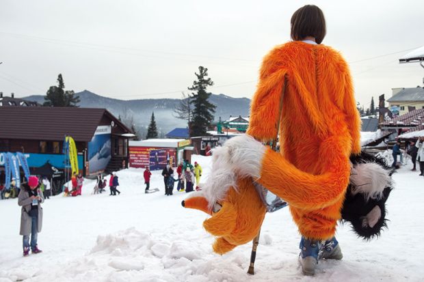 Person dressed in fox costume