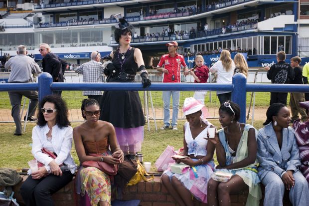South African's attend the annual Durban July horse race, in Durban, South Africa