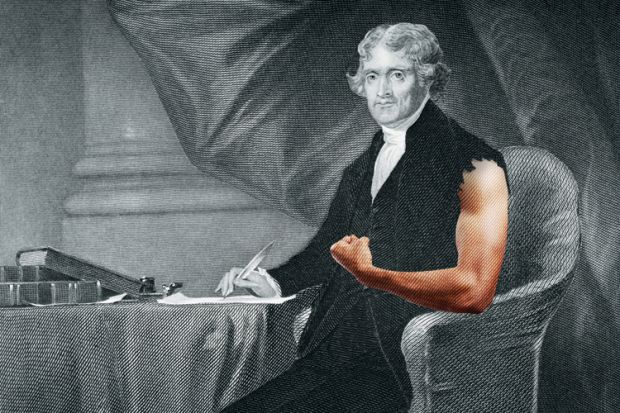 Thomas Jefferson with bare arm