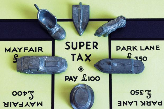 Super Tax on a Monopoly board