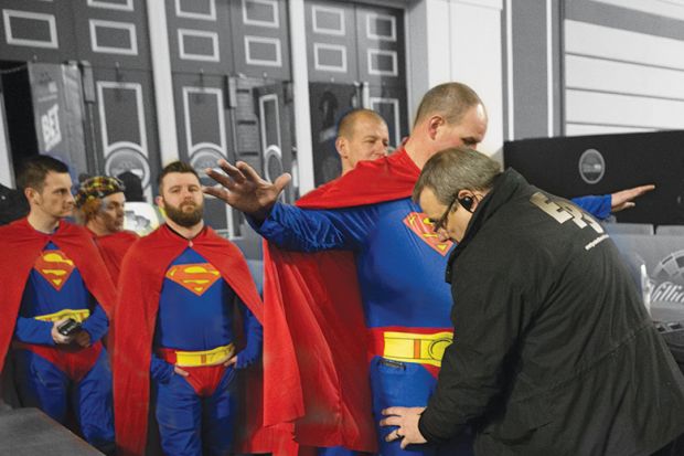 Fans wearing superman fancy dress are searched