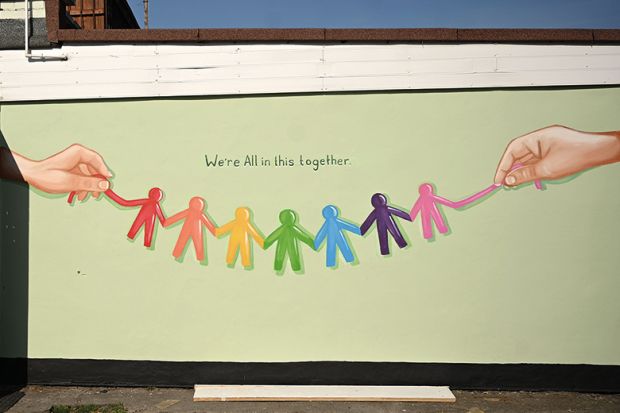 "We're all in this together" mural. Covid-19. UK