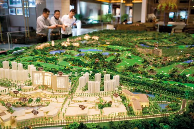 A scale model of a development in Hainan Province, China to illustrate Russian research institute’s China campus sends ‘strong message’