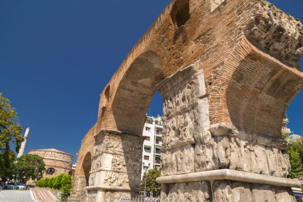 The Arch of Galerius in Thessaloniki, Greece to illustrate the UK and Greece establishing a new transnational education partnership