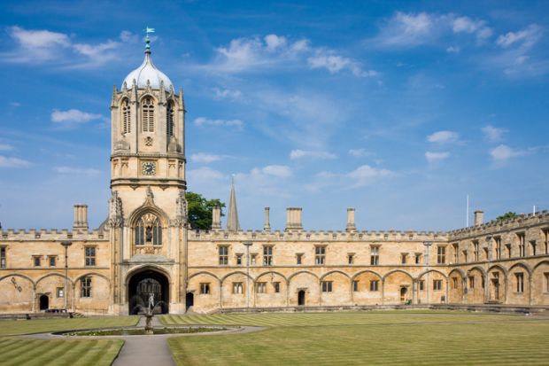 The imposing Tom Tower of Christ Church, Oxford University