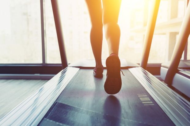 Woman running on a treadmill