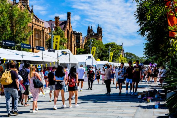 A welcome fair at the University of Sydney