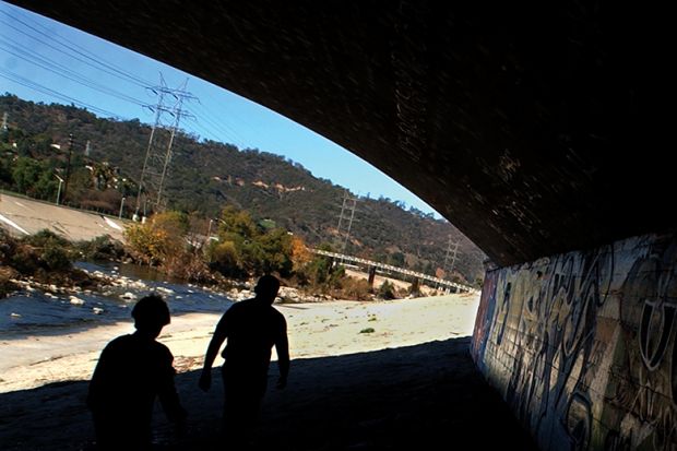 Graffiti along the Los Angeles River