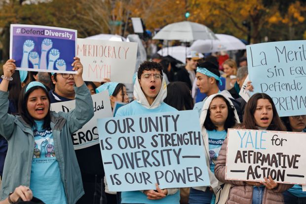 Proponents for affirmative action in higher education rally in front of the U.S. Supreme Court to illustrate Elite US universities face investigations over legacy admissions