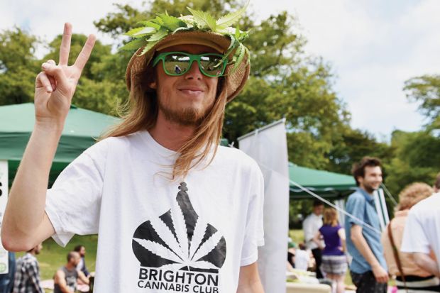 Member of the Brighton Cannabis Club poses to illustrate Zero-tolerance campus drug policies ‘do more harm than good’