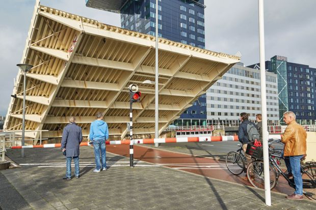 Drawbridge on a canal in Rotterdam to illustrate Netherlands’ student growth puts pressure on housing