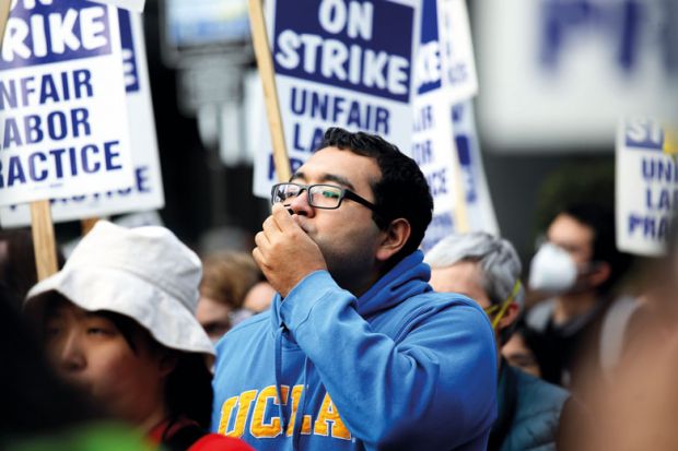 University of California academic workers strike walking the picket line to illustrate California strike presses universities to solve housing dilemma