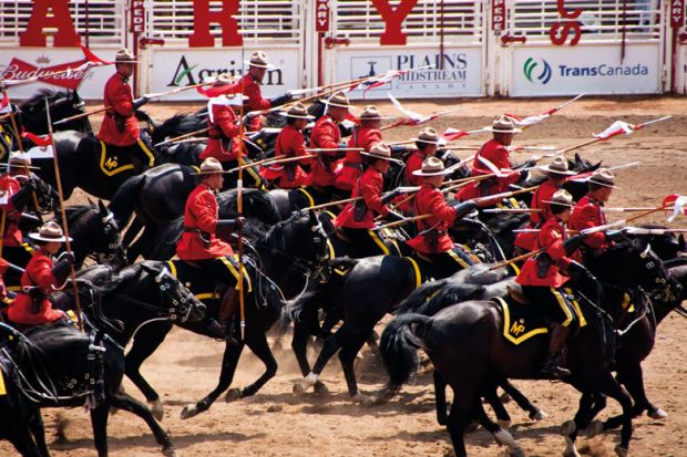  Equestrian performance of the famous Cavalry Charge to illustrate President ejected as Alberta politics grows more threatening