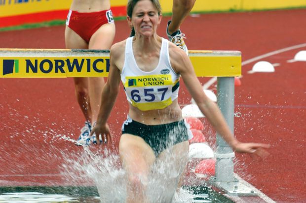 Clare Martin leads getting soaked while in the 2000 metre steeplechase Norwich Union World Trials to illustrate How a soaring deficit brutalised UEA’s modernising ambitions