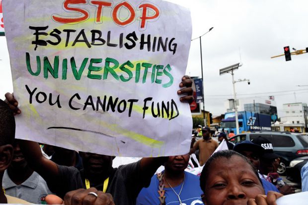 Strike held in solidarity with the Academic Staff Union of Universities (ASUU) to illustrate Strike held in solidarity with the Academic Staff Union of Universities (ASUU) Student loan shift tipped to tackle Nigerian sector underfunding
