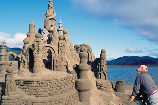  Sand Castle Sculpture on Beach