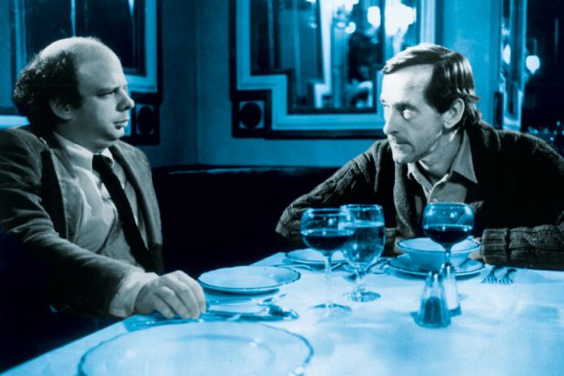 Wallace Shawn, Andre Gregory, My Dinner with Andre film still to illustrate Are true friendships possible in academia?