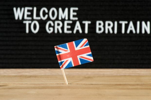 A "Welcome to GB" sign