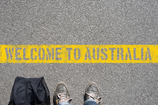 A welcome to Australia sign illustrating opinion article about international students in Australia