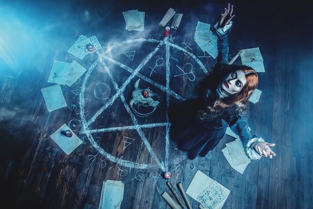 Witch in pentagram