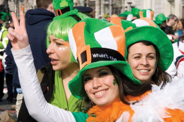 Women celebrating Saint Patrick's Day, Ireland