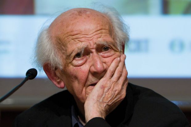 Zygmunt Bauman with hand over mouth