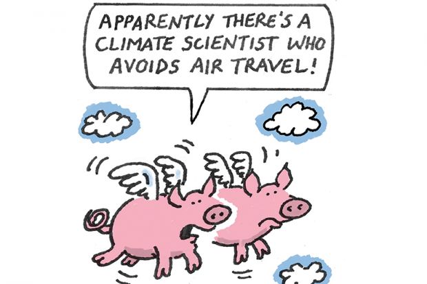 Cartoon of flying pigs