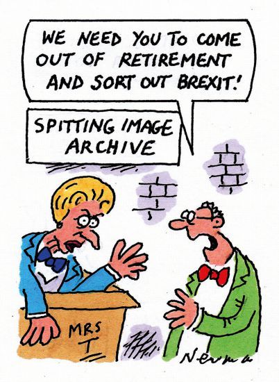 Maggie Thatcher Spitting Image cartoon 