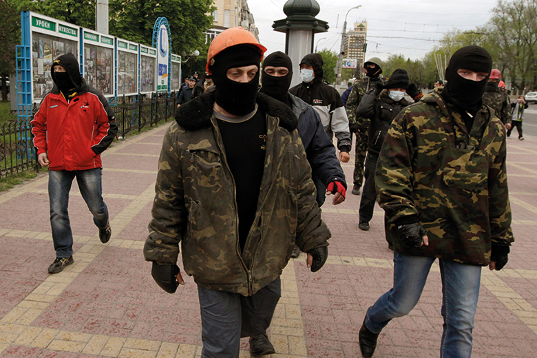 Pro-Russian activists in Luhansk, Eastern Ukraine