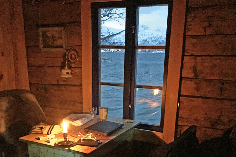 Writing desk in cottage in Norway